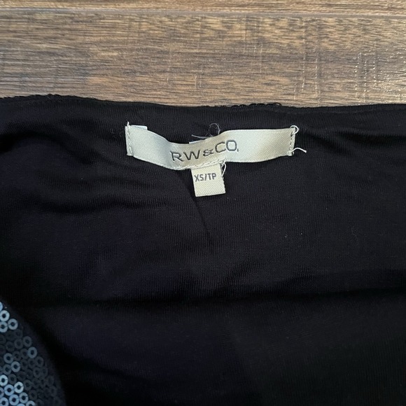 RW CO Black Sequins Tube Top Womens XS Y2K 2000s Coquette‎ Going Out Party Club - Picture 5 of 6